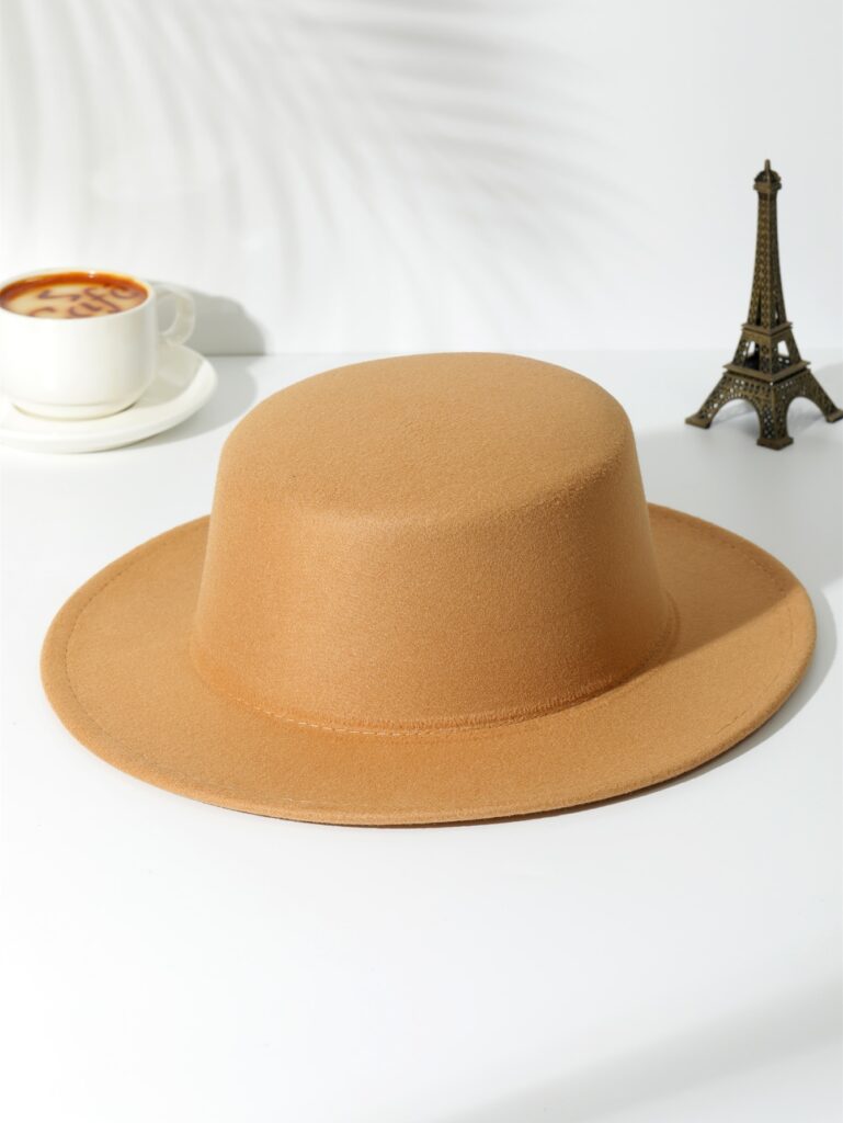 1pc Women Solid Elegant Fedora Hat